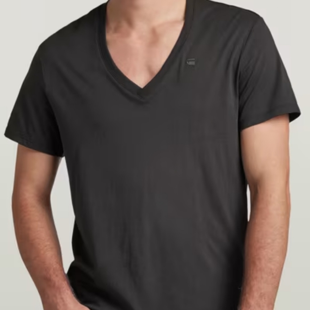 G-Star Raw Dark Brown V-Neck Short Sleeve Tee